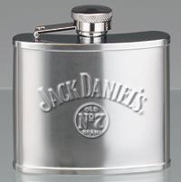 Black Leather Cover JD Flask